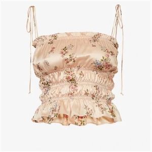 Revolve Reformation Viviana Floral Print Silk Top - Size S